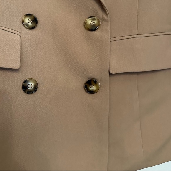 7 for All Mankind Double-Breasted Camel Blazer – Women’s Size Small - Picture 8 of 15